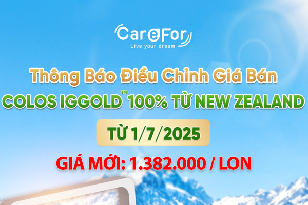 Thông báo sữa colos iggold điều chỉnh giá từ 1/7/2025