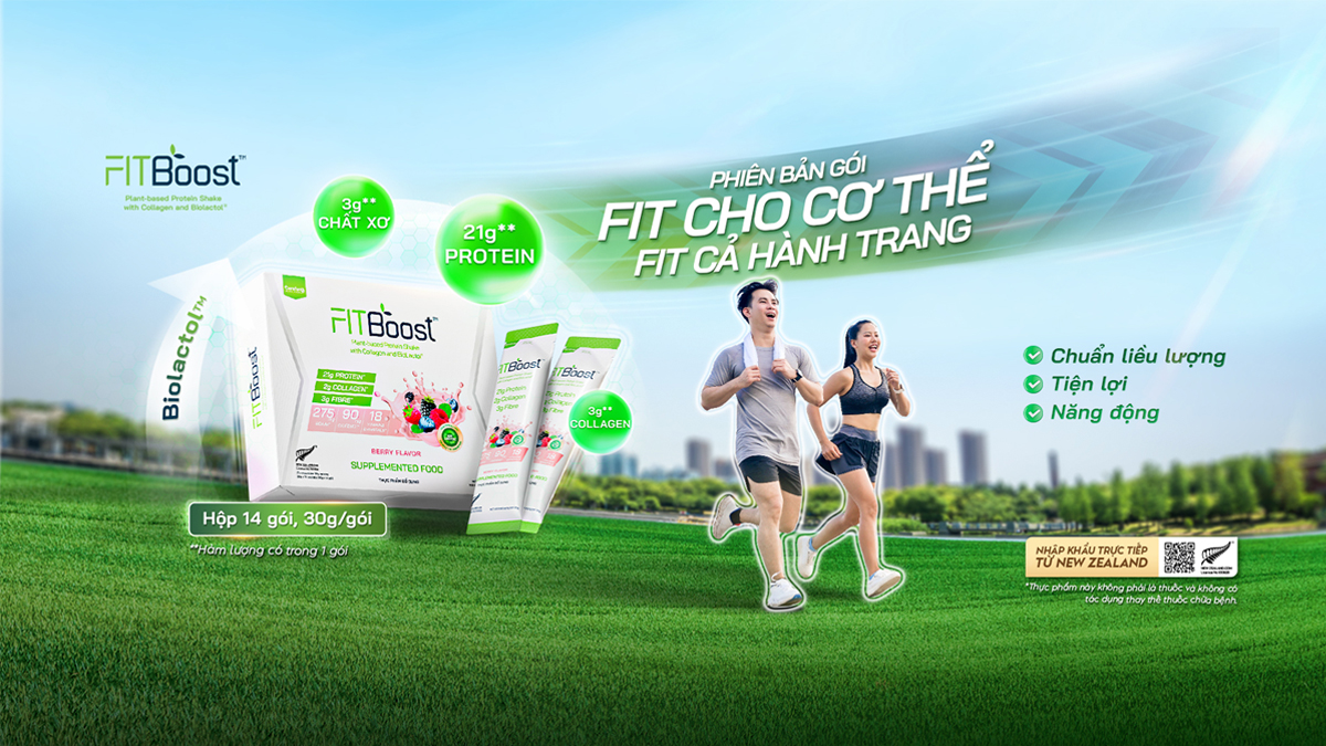 Bột Protein thực vật FITBoost dạng gói tiện lợi lợi, dùng mọi lúc mọi nơi